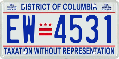 DC license plate EW4531