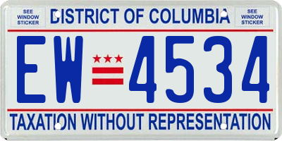 DC license plate EW4534