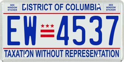 DC license plate EW4537