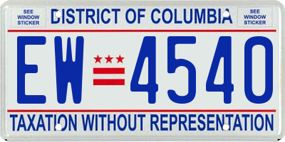 DC license plate EW4540