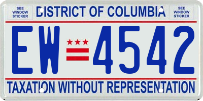 DC license plate EW4542