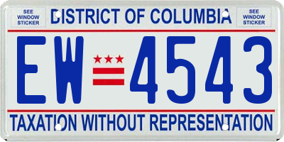 DC license plate EW4543