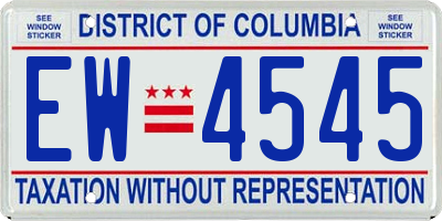 DC license plate EW4545