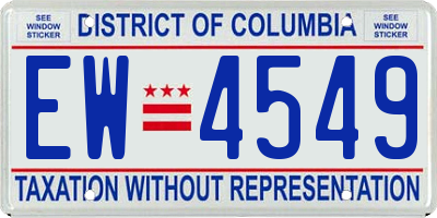 DC license plate EW4549