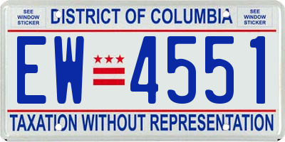 DC license plate EW4551