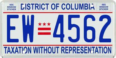 DC license plate EW4562