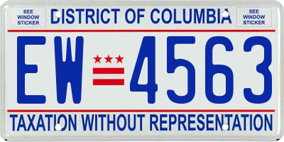 DC license plate EW4563