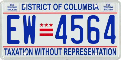 DC license plate EW4564