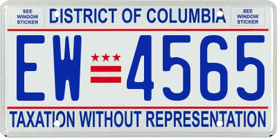 DC license plate EW4565