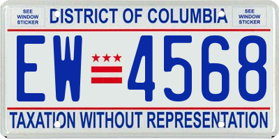 DC license plate EW4568