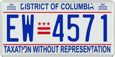 DC license plate EW4571