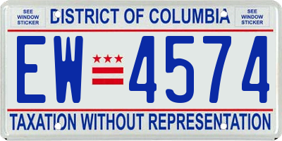 DC license plate EW4574