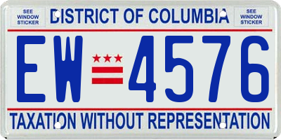 DC license plate EW4576