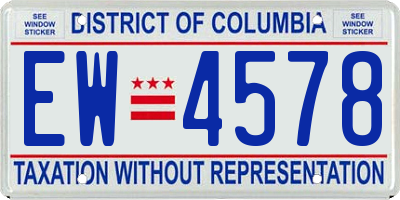 DC license plate EW4578