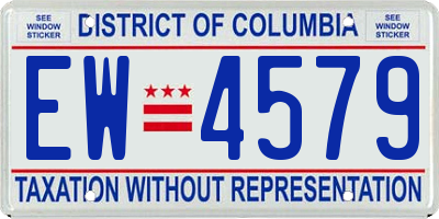 DC license plate EW4579