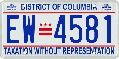 DC license plate EW4581