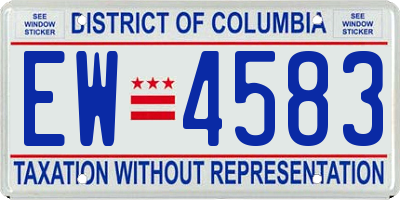 DC license plate EW4583