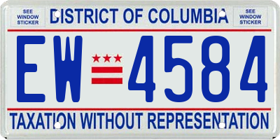 DC license plate EW4584