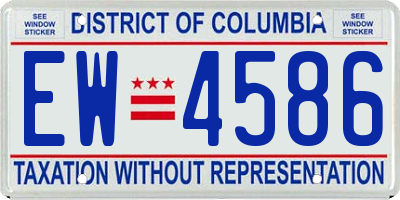 DC license plate EW4586