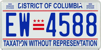 DC license plate EW4588