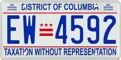 DC license plate EW4592