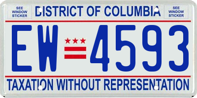 DC license plate EW4593