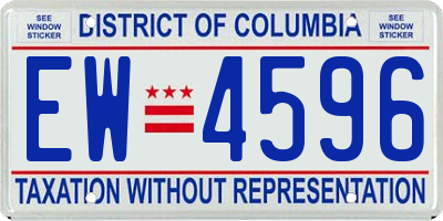 DC license plate EW4596