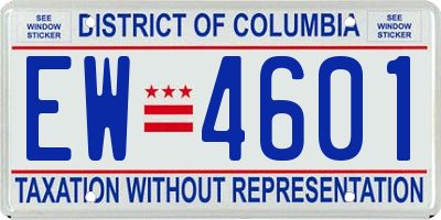 DC license plate EW4601