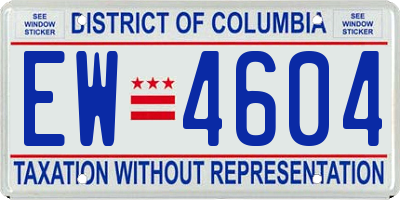 DC license plate EW4604
