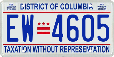 DC license plate EW4605