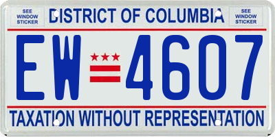 DC license plate EW4607