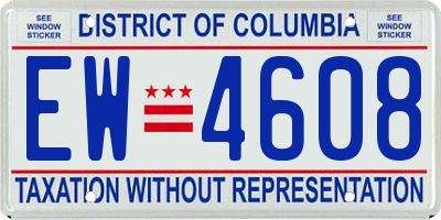 DC license plate EW4608