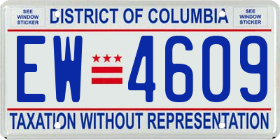 DC license plate EW4609