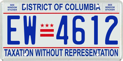 DC license plate EW4612