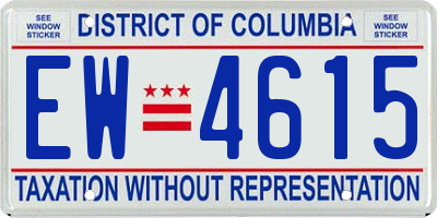 DC license plate EW4615