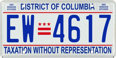 DC license plate EW4617