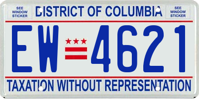 DC license plate EW4621