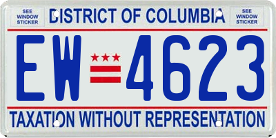 DC license plate EW4623
