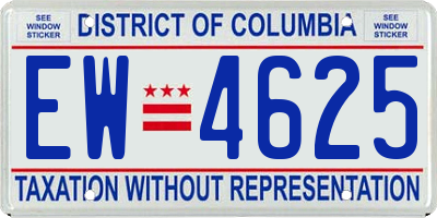 DC license plate EW4625