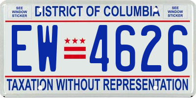 DC license plate EW4626