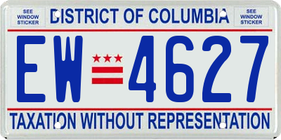 DC license plate EW4627