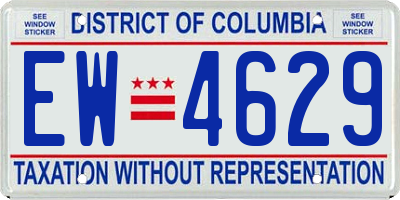 DC license plate EW4629