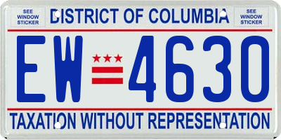 DC license plate EW4630
