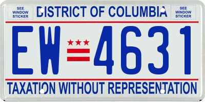 DC license plate EW4631