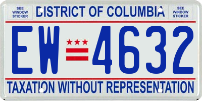 DC license plate EW4632
