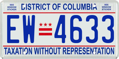 DC license plate EW4633