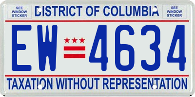 DC license plate EW4634