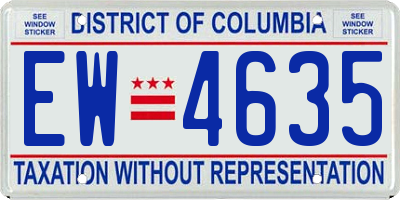 DC license plate EW4635