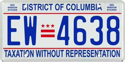 DC license plate EW4638