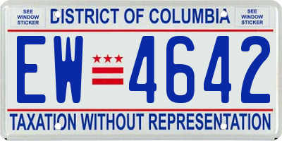 DC license plate EW4642